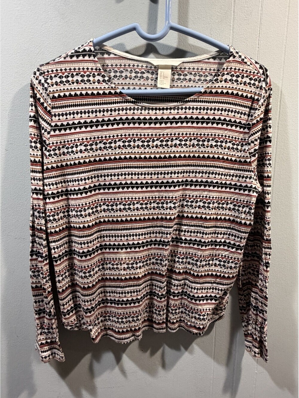 Womens H&M Long Sleeves T Shirt Size US Small Multicolor